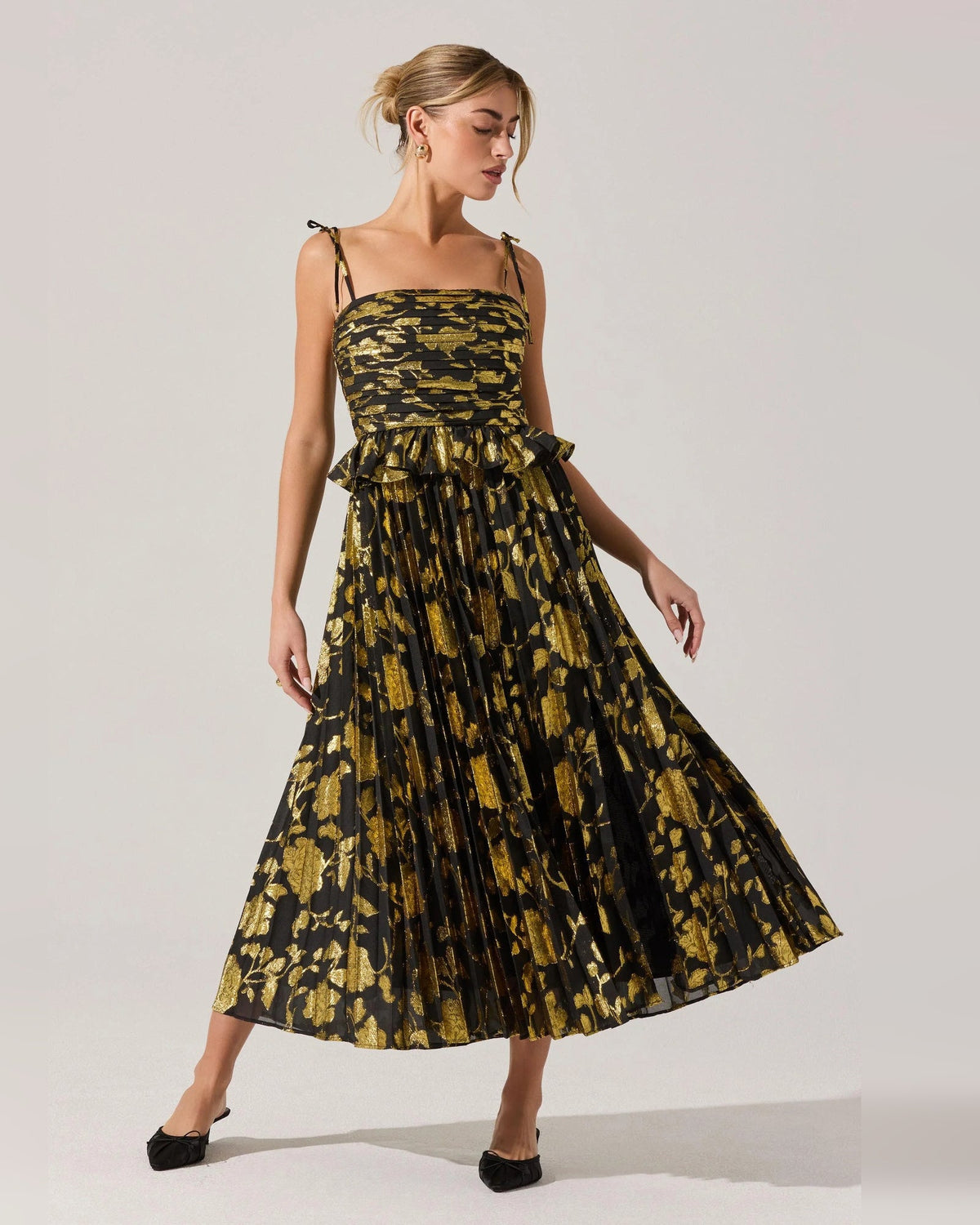 spaghetti strap a-line maxi formal dress - image 6