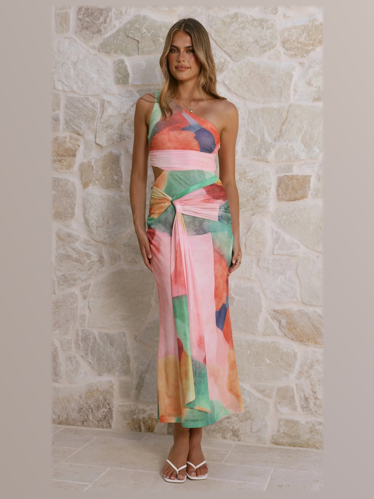 Pink formal dress with maxi formal style