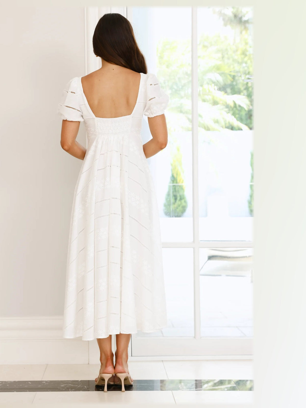 White formal dress with maxi formal style