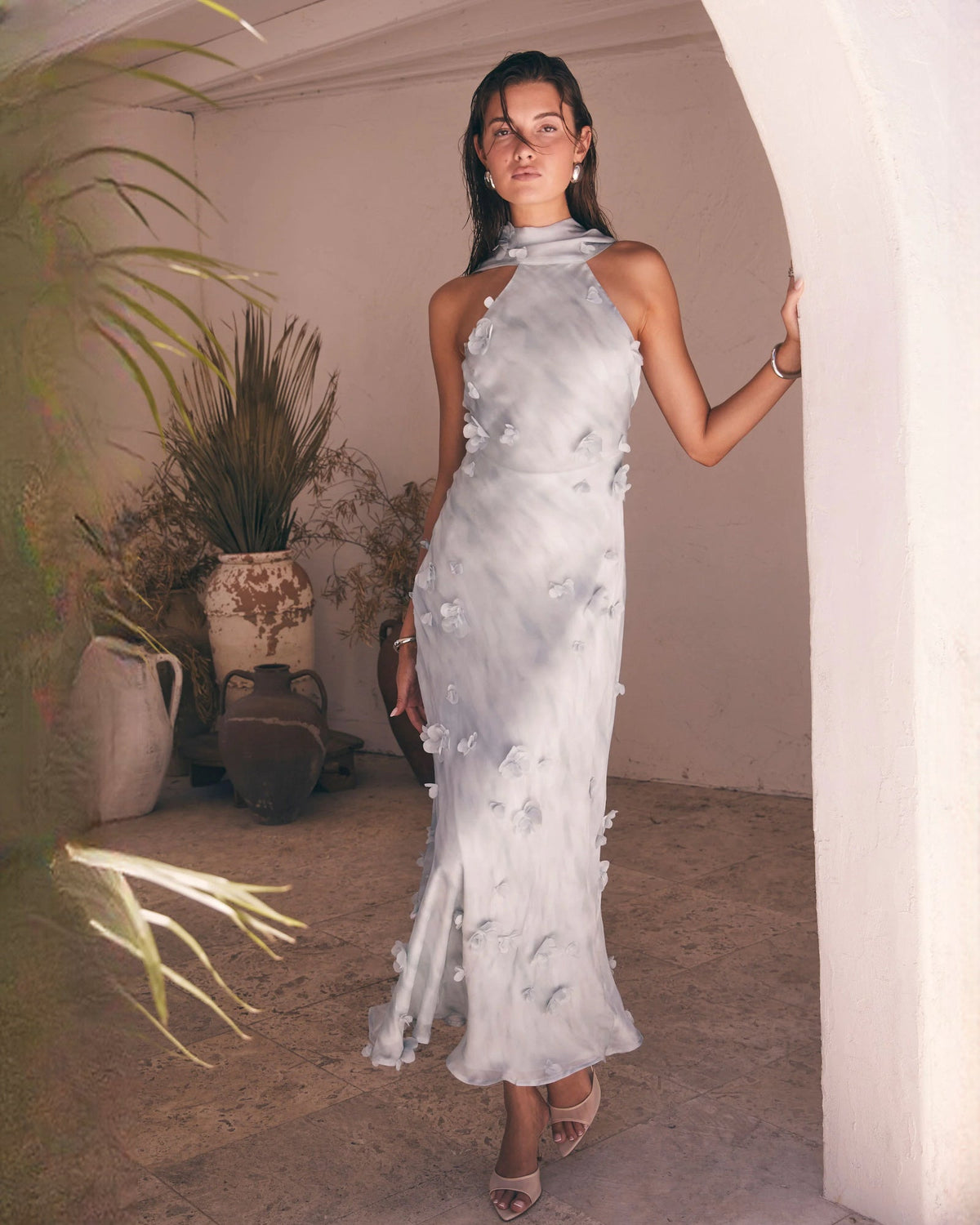 spaghetti strap a-line maxi formal dress - image 6