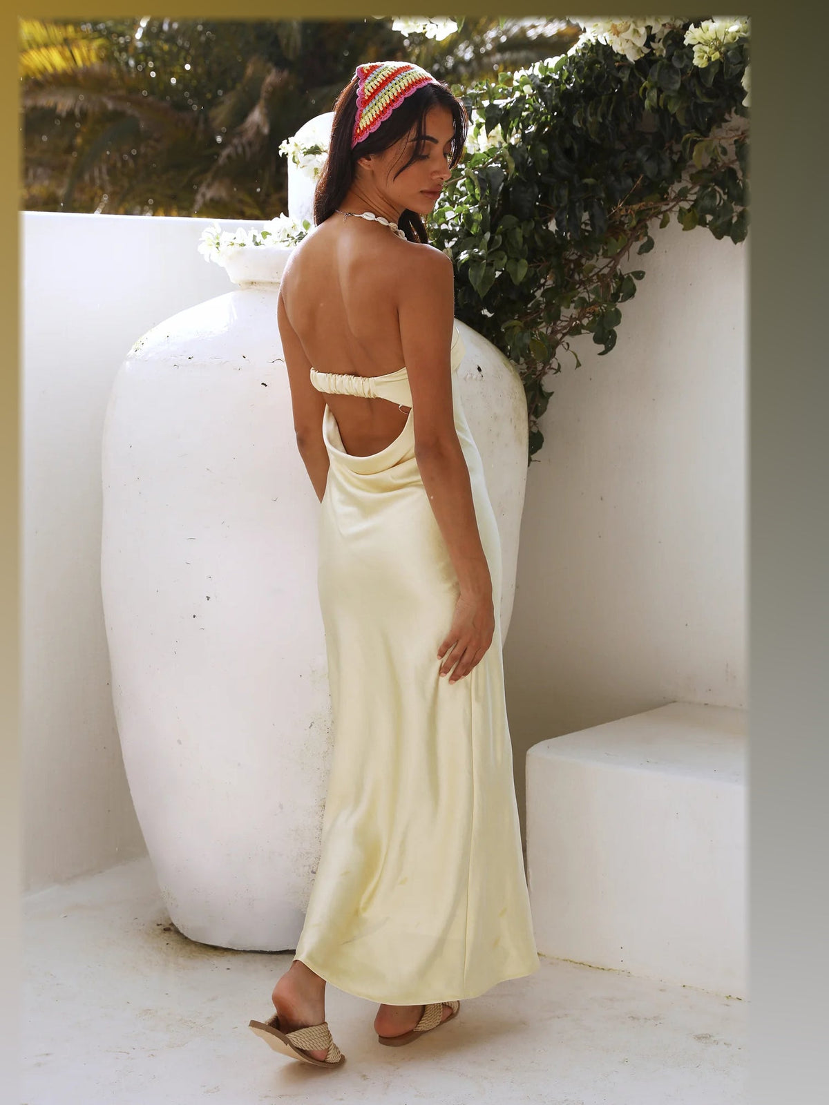 Yellow maxi formal dress, alternate full-length view showing the overall shape