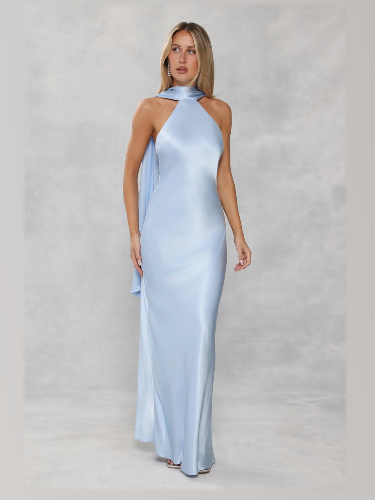 Light Blue formal dress with maxi formal style
