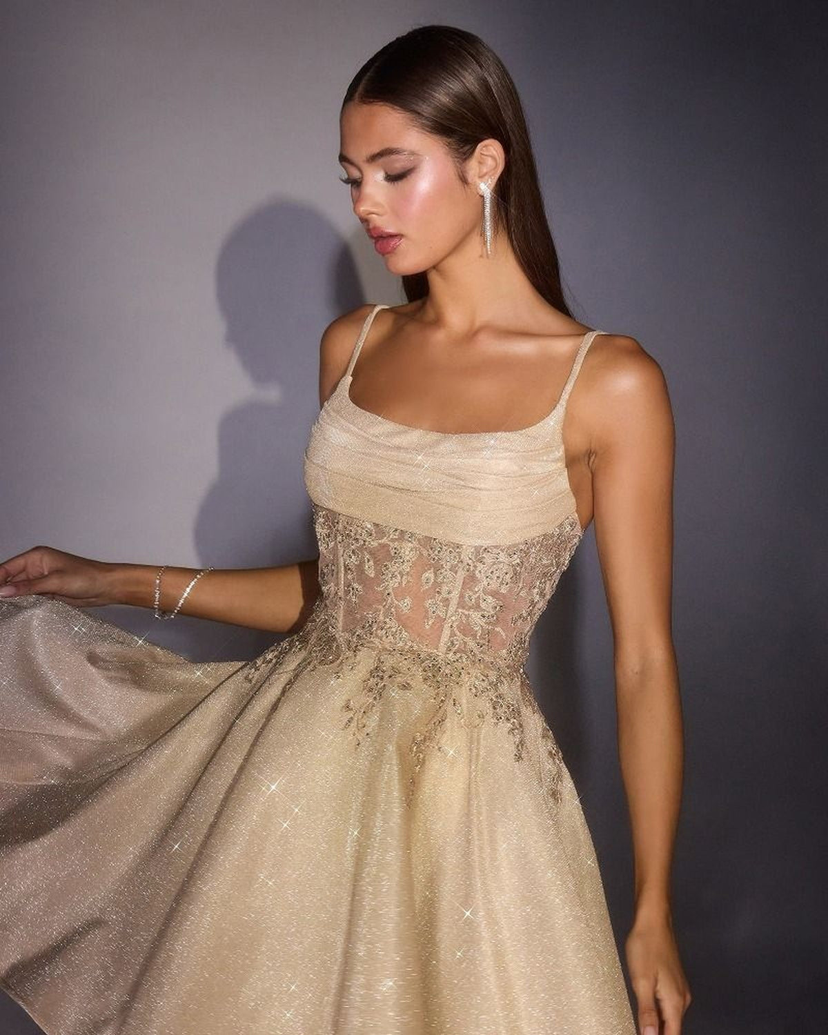 maggie glitter fit flare mini homecoming dress - image 7