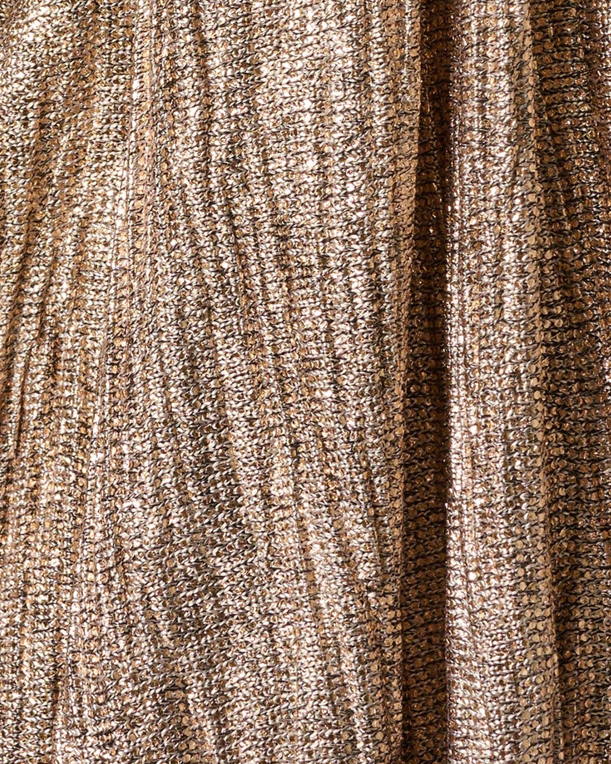Rose-gold metallic textured fabric with vertical woven pattern detail