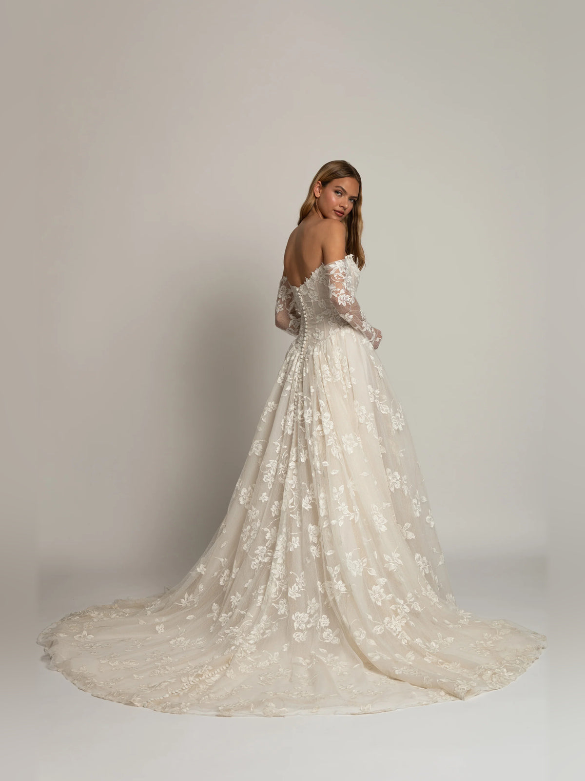 long-sleeve ball-gown floor-length formal dress - image 7