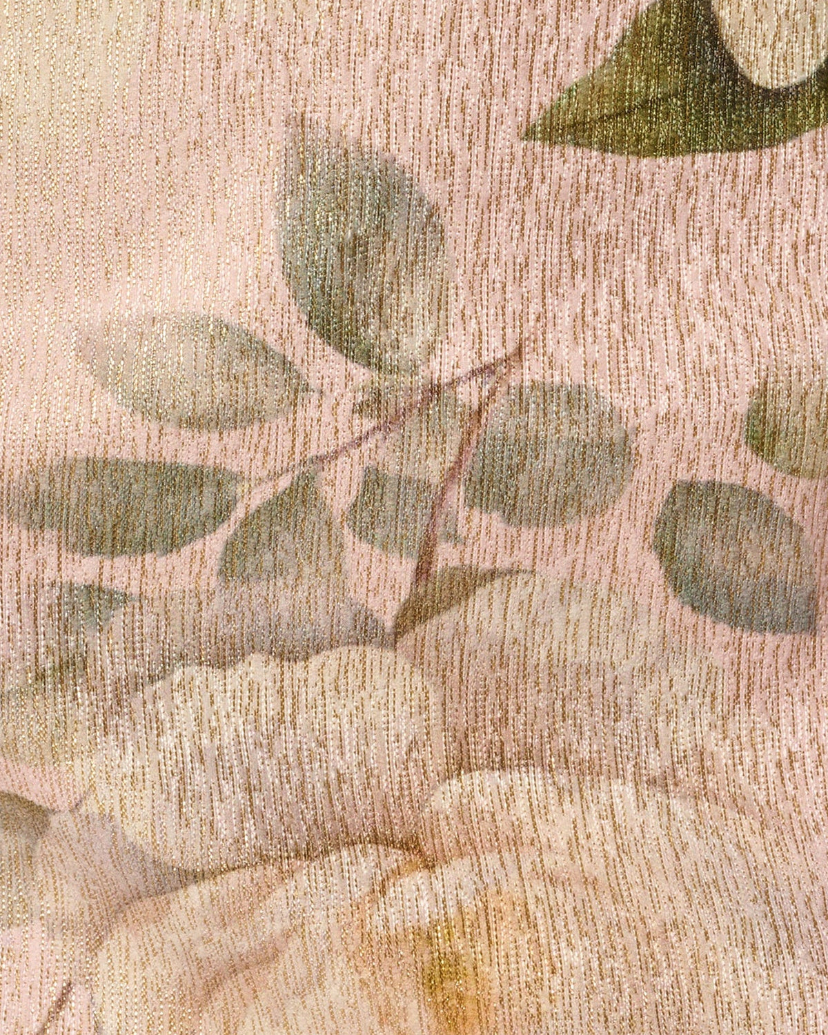 Blush and green floral shimmer fabric texture