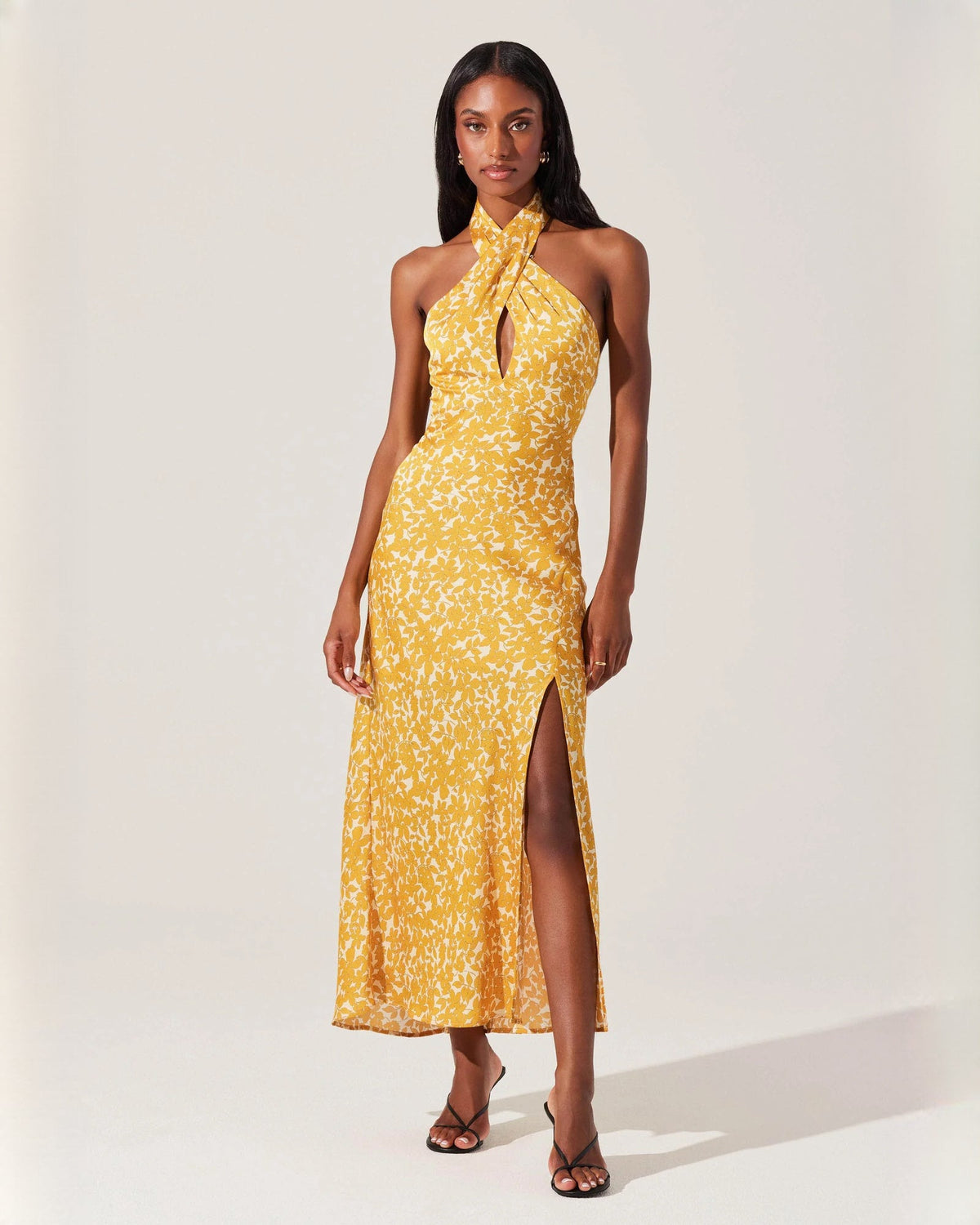 halter neck chiffon a-line maxi bridesmaid dress - image 9