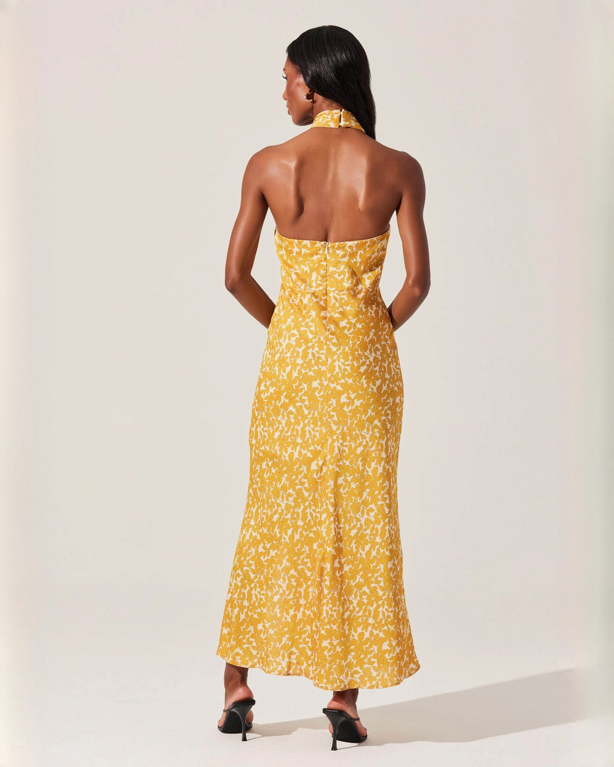 halter neck chiffon a-line maxi bridesmaid dress - image 10