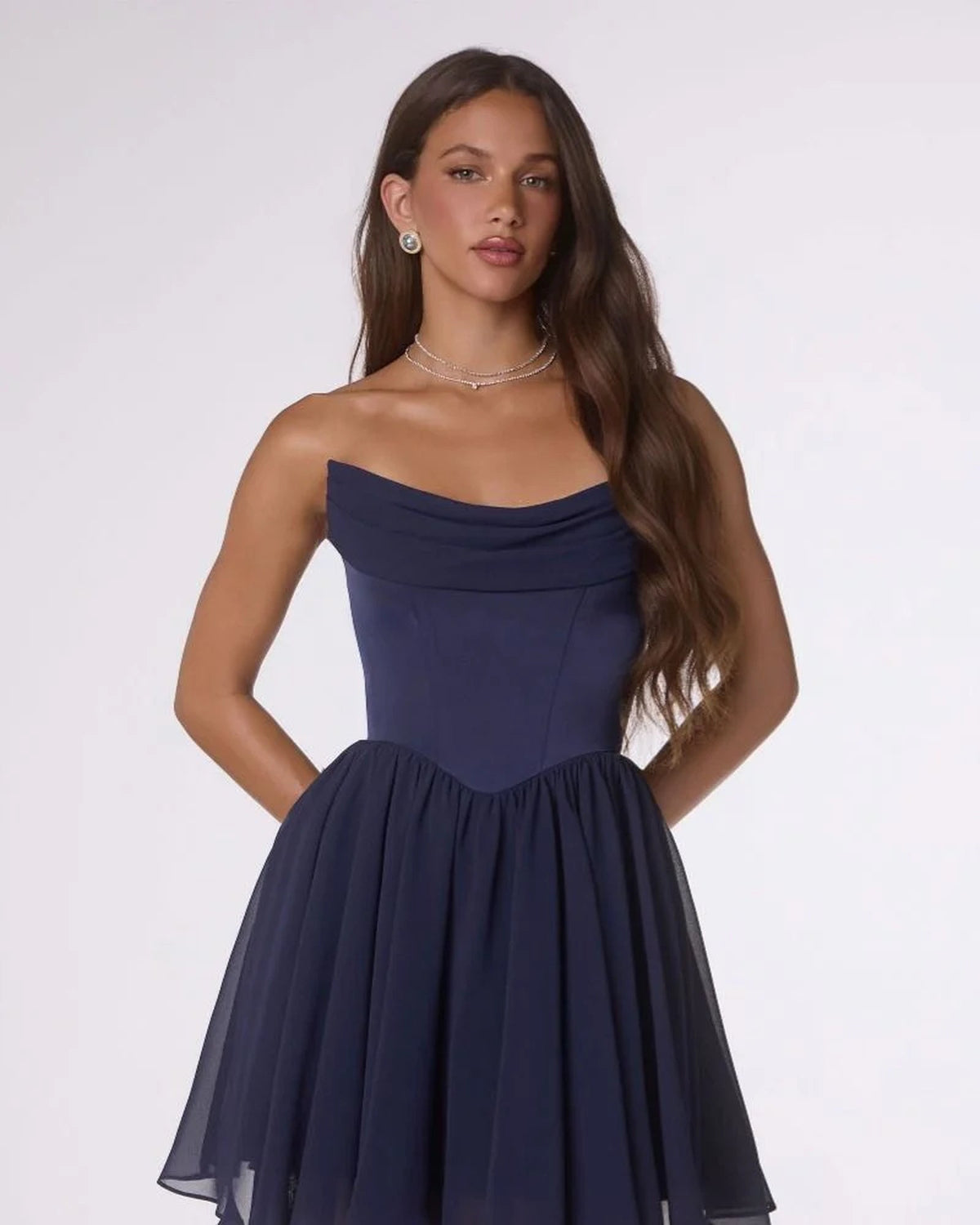 reese chiffon satin with scarf 1 mini homecoming dress - image 11