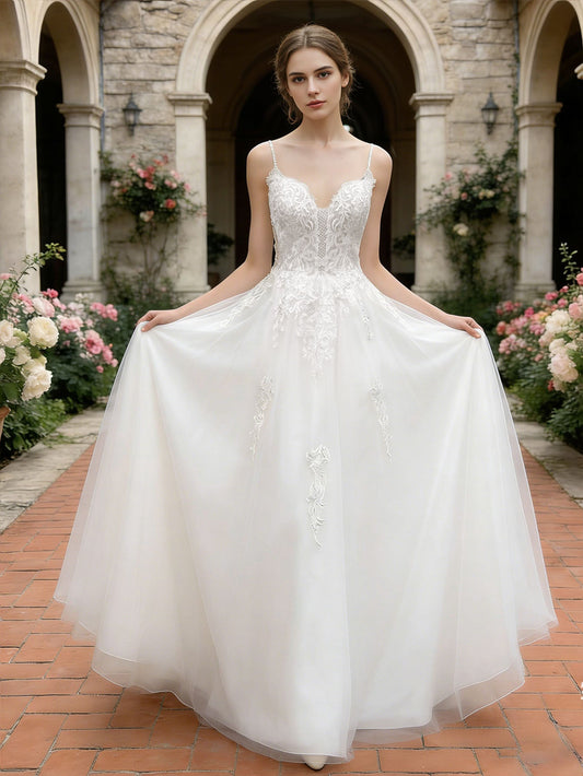 strapless lace tulle ball gown wedding dress with sweetheart neckline - image 2