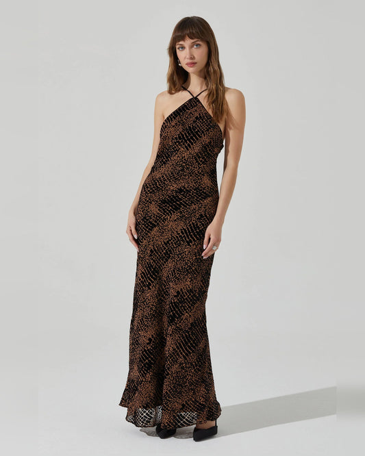 Spaghetti Strap A-Line Maxi Formal Dress for Celebration Dinner
