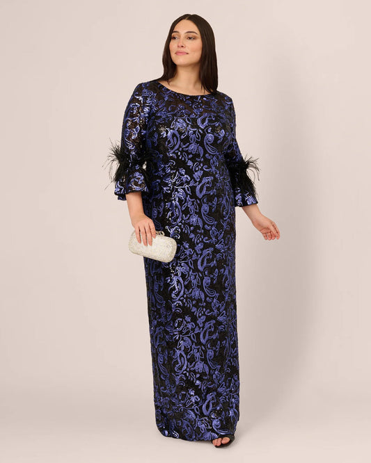 Embellished A-Line Maxi Mother of the Bride Dress for Gala Dinner