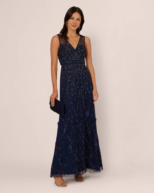 Sleeveless A-Line Maxi Mother of the Bride Dress for Bridal Luncheon