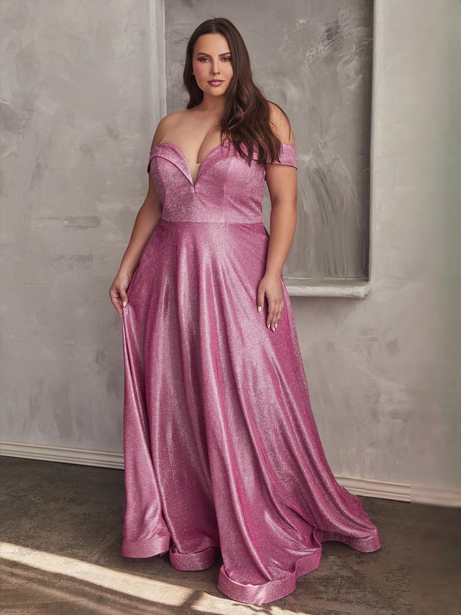Dusty pink satin off-shoulder sweetheart prom dress, draped neckline, A-line floor length
