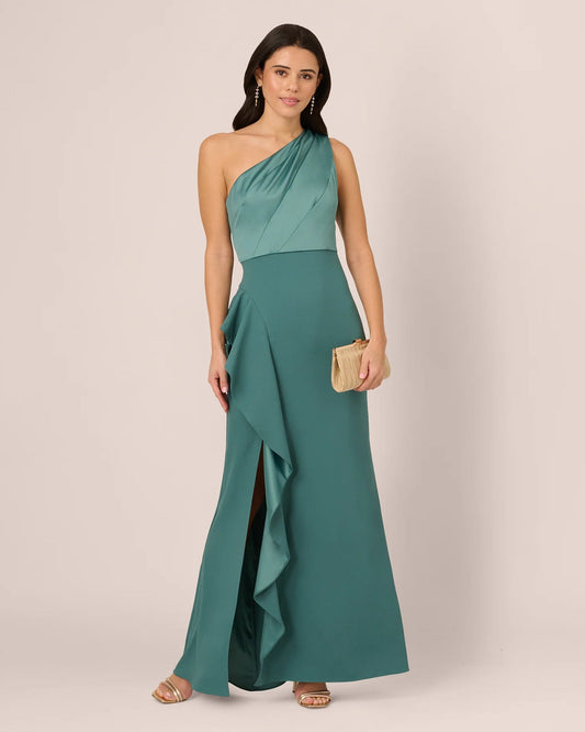 One-Shoulder Mermaid Maxi Mother of the Bride Dress for Bridal Luncheon